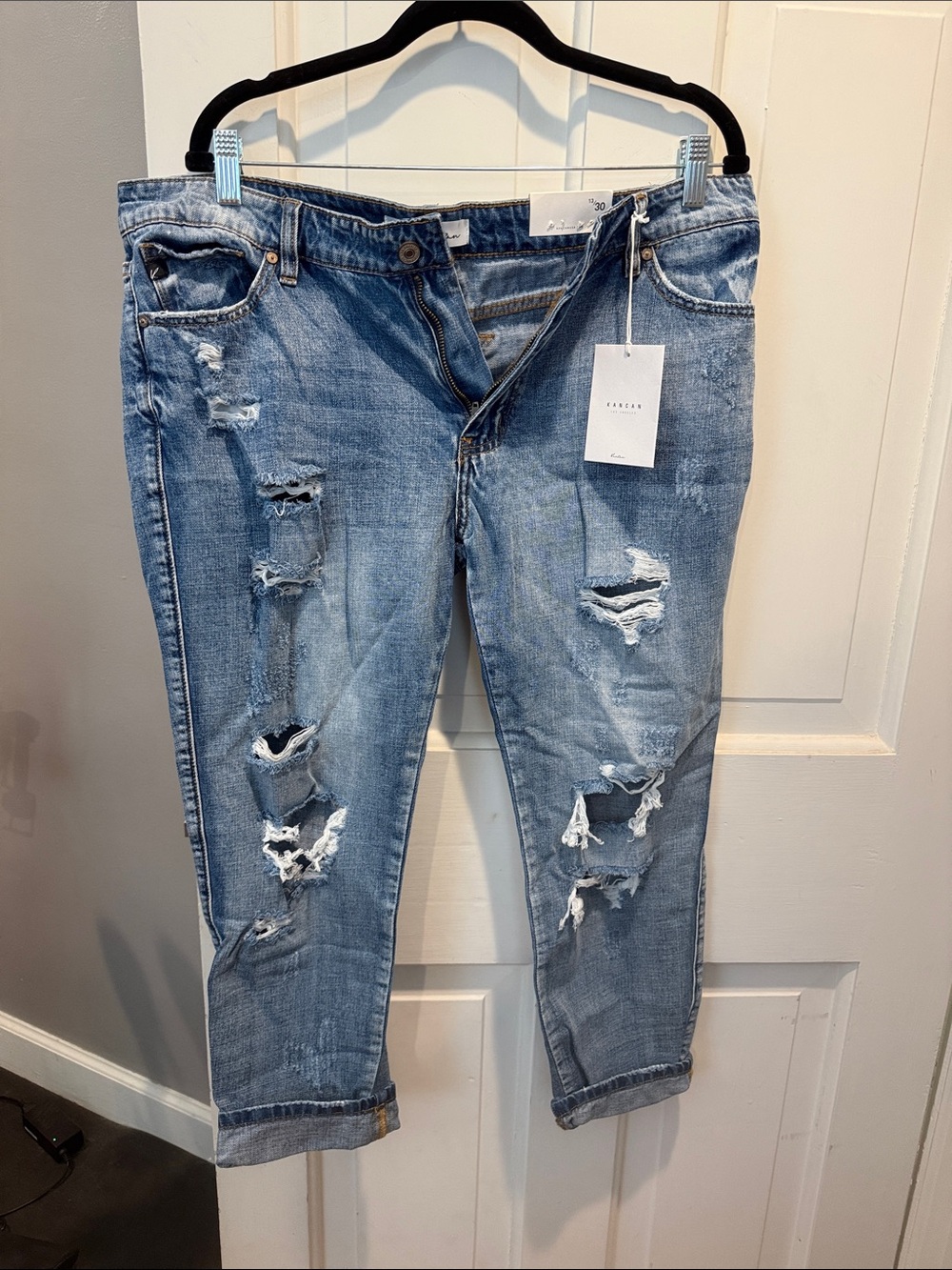 KanCan Light Blue Ripped Cropped Women’s Jeans